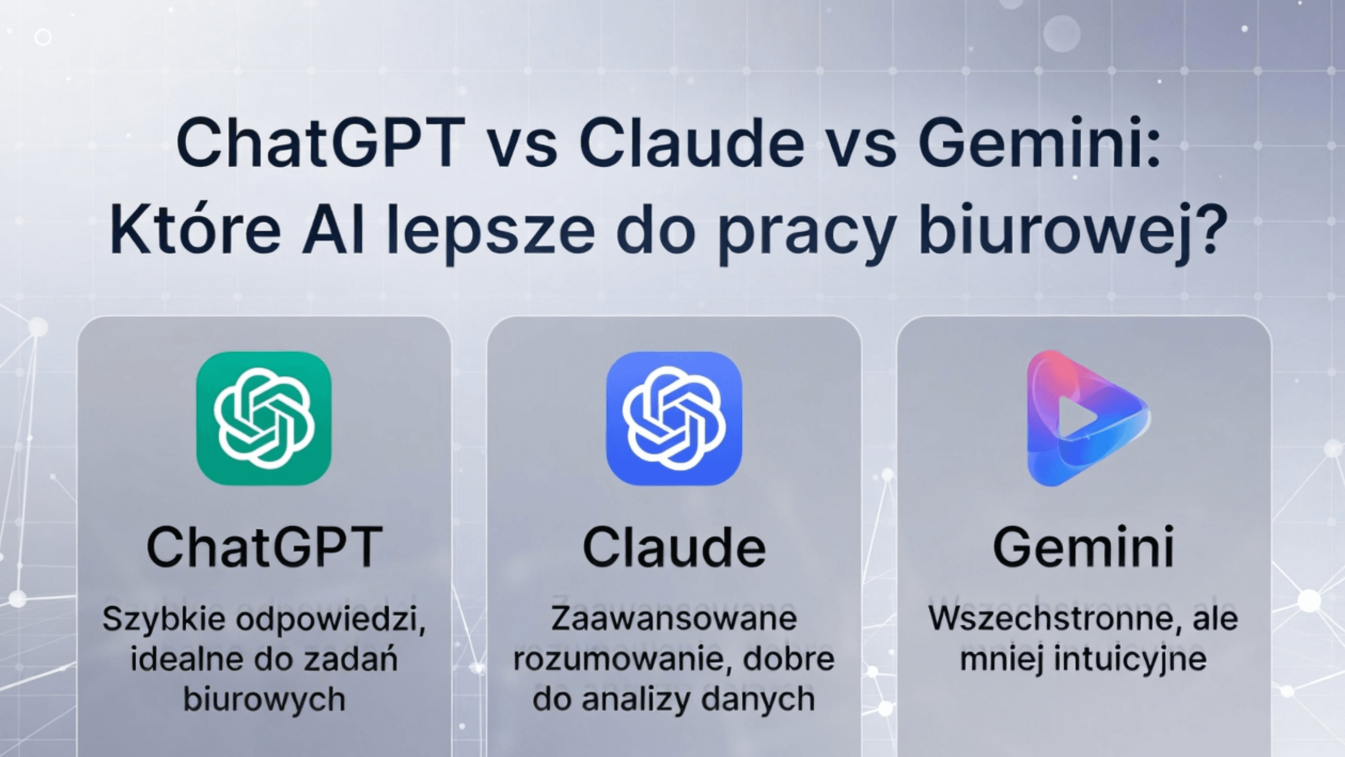 ChatGPT vs Claude vs Gemini: które AI lepsze do pracy biurowej?